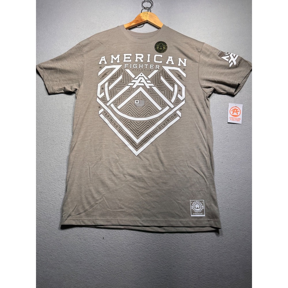 American Fighter Mens Brookmont T-Shirt Tan Heather Graphic Tee XL FM15729 NWT